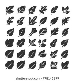 Leaves icon vector set