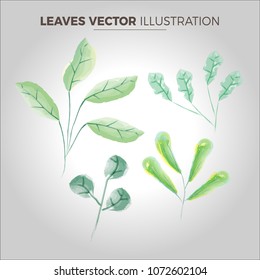 Leaves icon vector set abstract on White Background