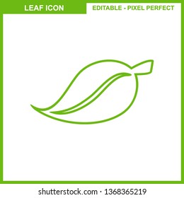 Leaves icon vector set isolated on white background. Various shapes of leaves of trees and plants. Elements for eco and bio logos. - Vector
