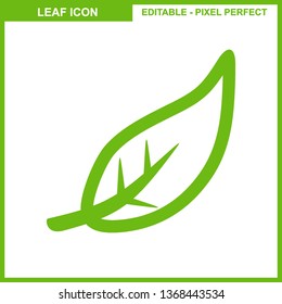 Leaves icon vector set isolated on white background. Various shapes of leaves of trees and plants. Elements for eco and bio logos. - Vector
