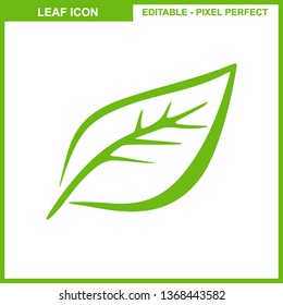 Leaves icon vector set isolated on white background. Various shapes of leaves of trees and plants. Elements for eco and bio logos. - Vector
