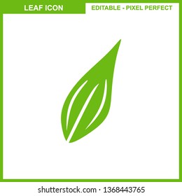 Leaves icon vector set isolated on white background. Various shapes of leaves of trees and plants. Elements for eco and bio logos. - Vector
