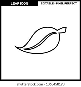 Leaves icon vector set isolated on white background. Various shapes of leaves of trees and plants. Elements for eco and bio logos. - Vector

