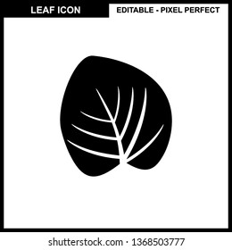 Leaves icon vector set isolated on white background. Various shapes of leaves of trees and plants. Elements for eco and bio logos. - Vector
