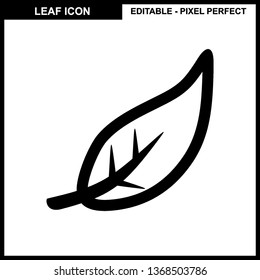 Leaves icon vector set isolated on white background. Various shapes of leaves of trees and plants. Elements for eco and bio logos. - Vector
