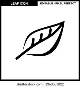 Leaves icon vector set isolated on white background. Various shapes of leaves of trees and plants. Elements for eco and bio logos. - Vector

