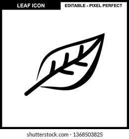 Leaves icon vector set isolated on white background. Various shapes of leaves of trees and plants. Elements for eco and bio logos. - Vector
