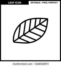 Leaves icon vector set isolated on white background. Various shapes of leaves of trees and plants. Elements for eco and bio logos. - Vector
