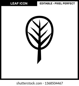 Leaves icon vector set isolated on white background. Various shapes of leaves of trees and plants. Elements for eco and bio logos. - Vector
