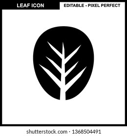 Leaves icon vector set isolated on white background. Various shapes of leaves of trees and plants. Elements for eco and bio logos. - Vector
