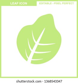 Leaves icon vector set isolated on white background. Various shapes of leaves of trees and plants. Elements for eco and bio logos. - Vector

