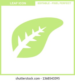 Leaves icon vector set isolated on white background. Various shapes of leaves of trees and plants. Elements for eco and bio logos. - Vector
