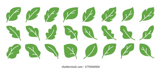 Leaves icon vector set isolated on white background. leaf logo design element.
