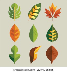 Leaves icon vector set isolated. 
leaf logo design element.