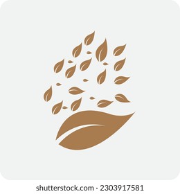 Leaves icon vector set isolated on white background. Various shapes of green leaves of trees and plants. Elements for eco and bio logos.