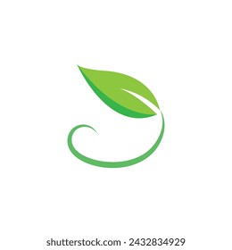 Leaves icon vector set isolated on white background. Various shapes of green leaves of trees and plants. Elements for eco and bio logos.

