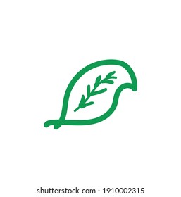 Leaves icon vector. Various shapes of green leaves trees and plants. Elements for eco green and summer tropical paradise advertising design vacation