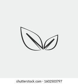 leaves icon vector for web and graphic design