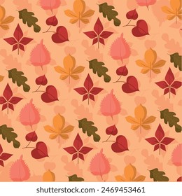 Leaves icons Pattern background Vector illustration