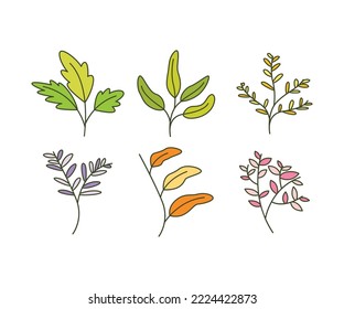 leaves icons set vector illustration
