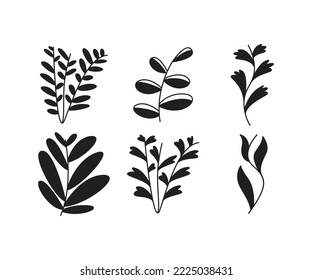 leaves icons set vector illustration