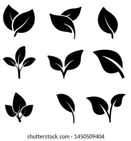 leaves icons vector set. nature sign illustration collection. tree symbol. Ecology logo.