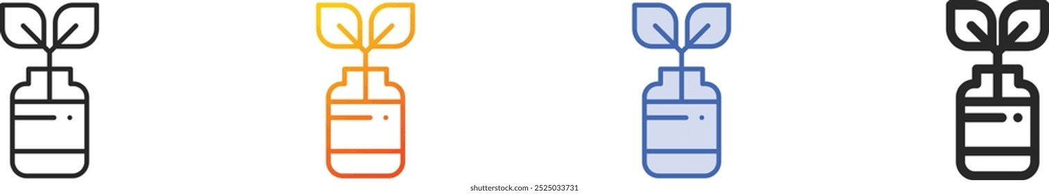 leaves icon.Thin Linear, Gradient, Blue Stroke and bold Style Design Isolated On White Background