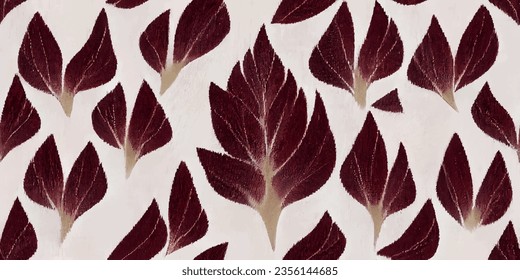 leaves ikat tribal boho tie die colors flower seamless wallpaper. Motif ethnic handmade beautiful Ikat art. Ethnic abstract floral pink background art.