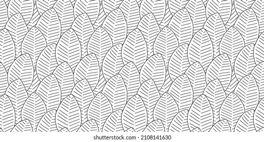 Leaves illustration background. Seamless pattern.Vector. 