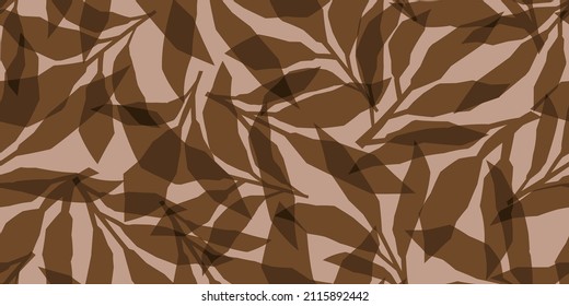 Leaves illustration background. Seamless pattern.Vector.