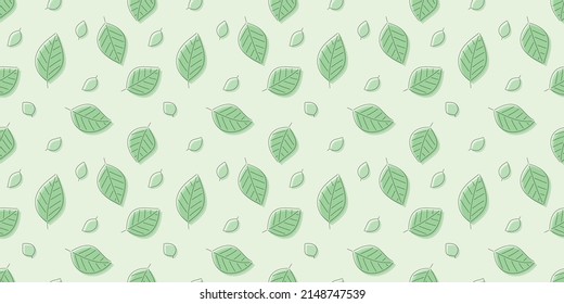 Leaves illustration background. Seamless pattern.Vector. 