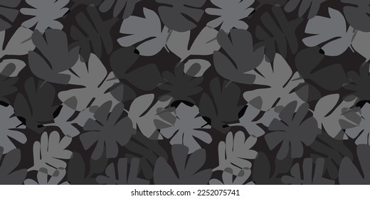 Leaves illustration background. Seamless pattern.Vector.