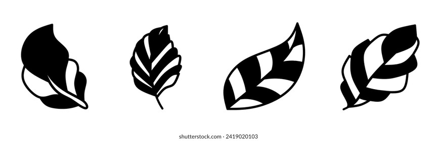 Deja la ilustración. Deja el conjunto de vectores de iconos. Diseño para negocios. Vector de material.