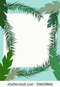 Leaves illustrations with white back space for text input.