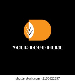 Leaves and initial D logo design.Label of beauty salon and cosmetics products, etc. Emblem template for branding, design elements. Sign, label, identity, badge for business brand. Vector Illustration
