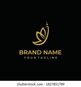 Leaves and initial J logo design. Label of beauty salon and cosmetics products. Emblem template for branding, design elements. Sign, label, identity, badge for business brand. Vector Illustration