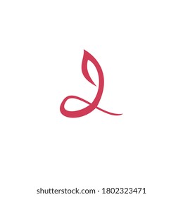Leaves, initial L logo template design vector illustration