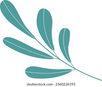 Leaves isolated design vector. leaves clipart. watercolour green leaves element. hand drawn leaves isolated. hand drawn clipart vector 