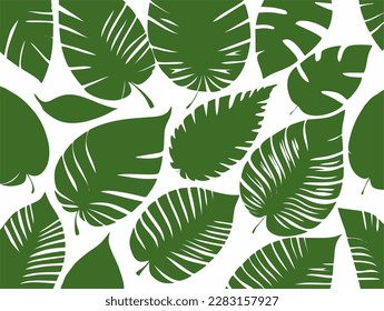 Leaves isolated on light background, flat vector