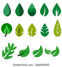 Leaves isolated on white background,vector illustration