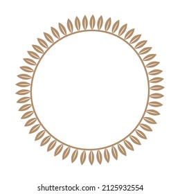 leaves laurel wreath over white