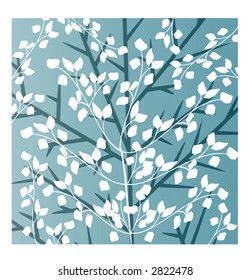 leaves layered over branches seamless vector