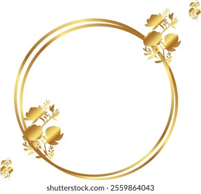 Leaves leaf golden circle for wedding vector illustration. Good for banner, poster, greeting card, party card, invitation, template, advertising, campaign, and social media.
