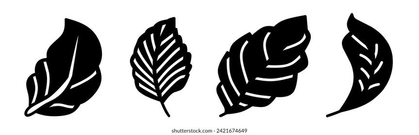 Leaves, leaf icon collection. Stock vector illustration.