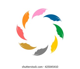 leaves leaf plant flora image icon vector color circle