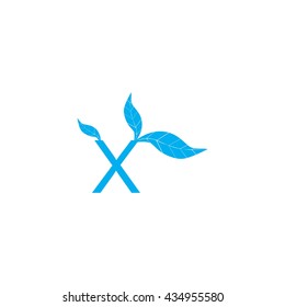 leaves letter logo