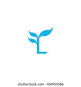 leaves letter logo
