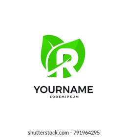 Leaves and a letter (R) in one symbol.