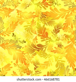 leaves  light yellow seamless pattern