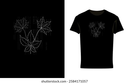 leaves Line art illustration T-shirt Design